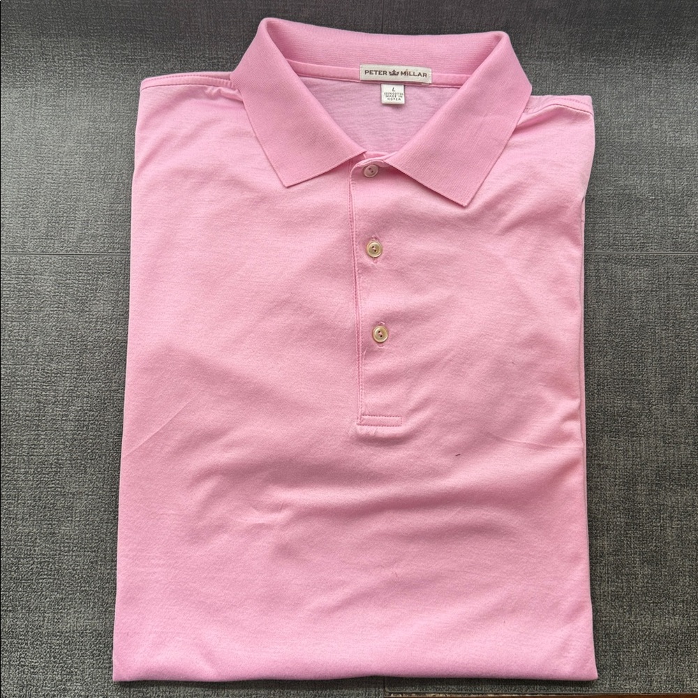Peter Millar Light Pink Men's Polo Shirt - Large
